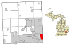 Oakland County Michigan Incorporated and Unincorporated areas Madison Heights highlighted